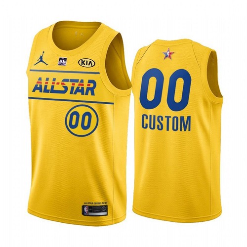 Men's 2021 All-Star Active Player Custom Yellow NBA Western Conference Stitched Jersey Men's 2021 All-Star Active Player Custom Yellow NBA Western Conference Stitched Jersey